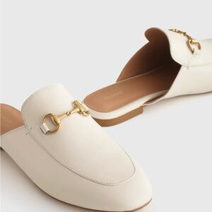 Quince Cream Mules horsebit